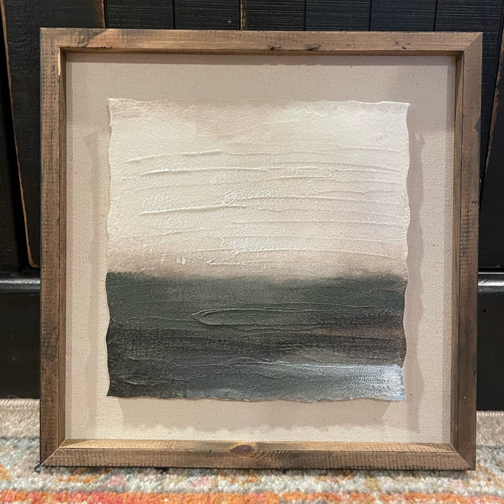 Abstract framed canvas art piece